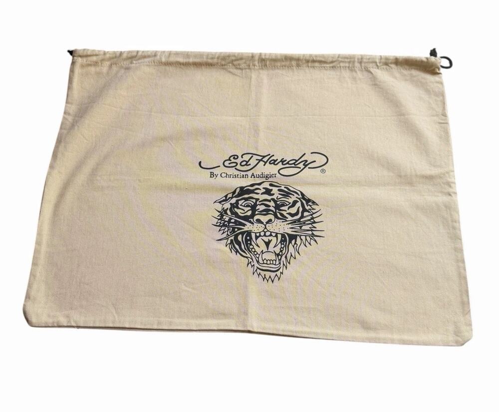 Ed Hardy Authentic Large Tiger Dust Bag Christian Audigier Canvas Storage Bag